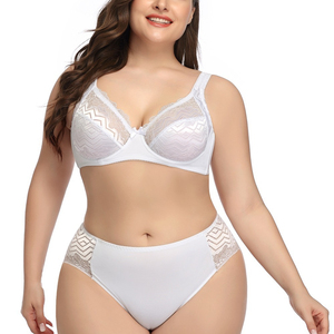 JL027 Dropshipping E F דק כוס גדול גודל <span class=keywords><strong>2</strong></span> חתיכה חזייה ומכנסיים סט חלקה חזייה וחזייה נשים בתוספת גודל חזיית סט