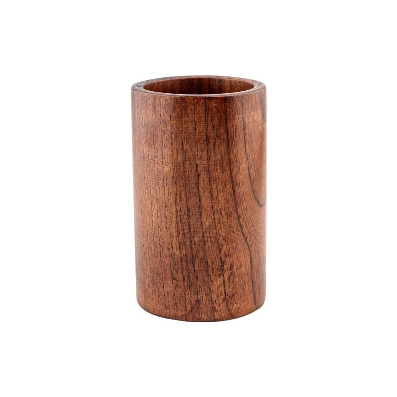 brown wood kitchen tube stand