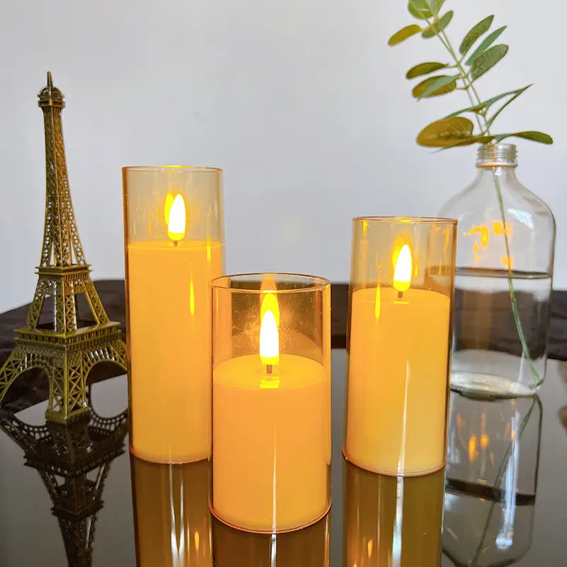 Nuevas velas electrónicas Led con llama en movimiento taza de vidrio simulada Led Swing Candle Light para decoración de fiesta de boda de cumpleaños