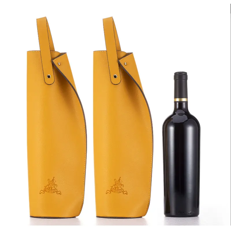 Yüksek kaliteli deri şarap çantası soğutucu çanta deri seyahat için şarap şişesi taşıyıcı Tote şarap çantası s piknik plaj