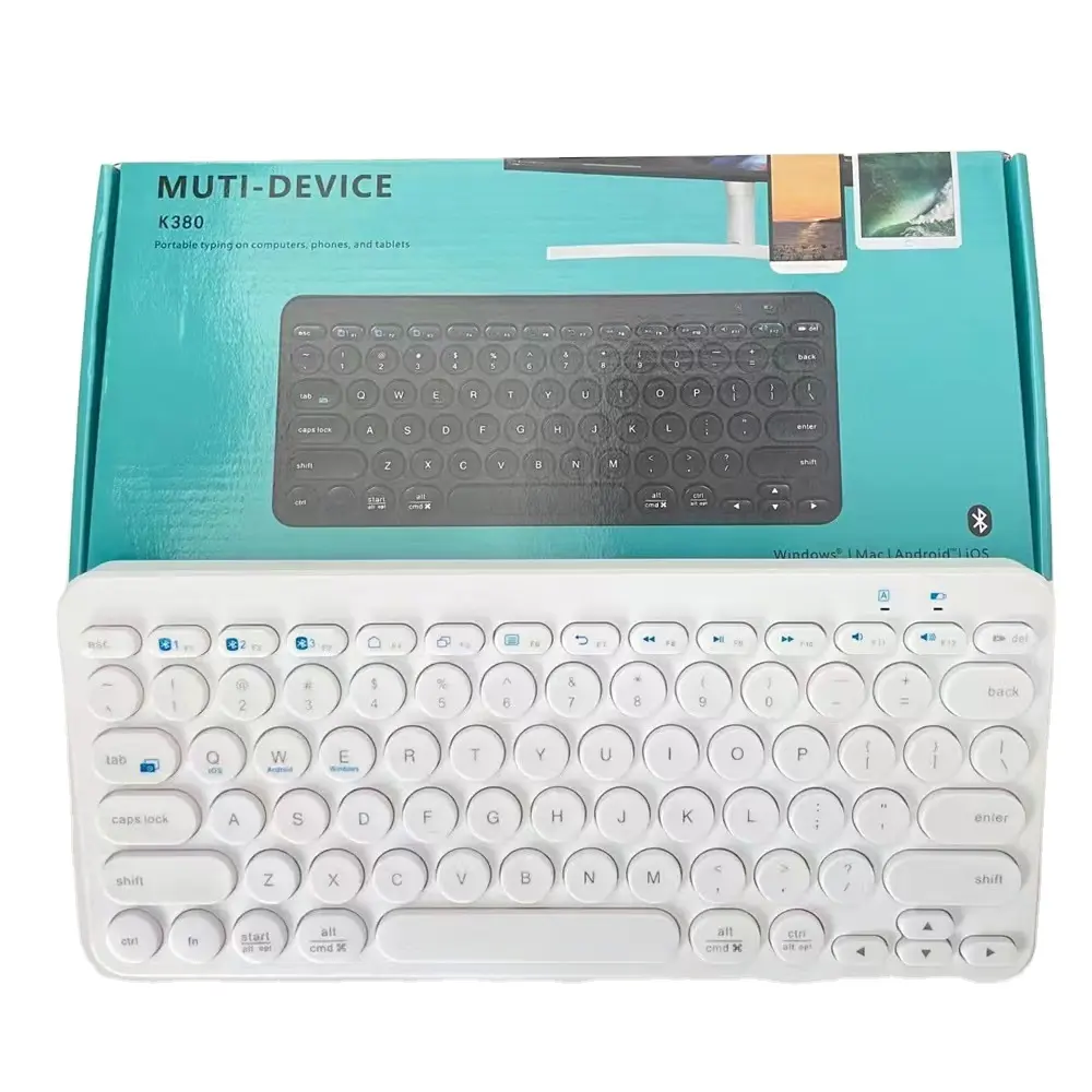 Fabrik Direkt verkauf Computer Handy Tablet Universal Mute tragbare 78key K380 Blue Tooth drahtlose Mini runde Tastatur