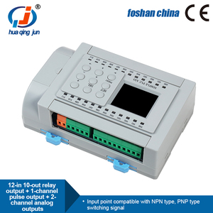 Huaqingjun 12DI 10DO Salida de relé PLC Salida de pulso de 1 canal 2AO 0-5V 0-10V Controlador PLC analógico para VFD