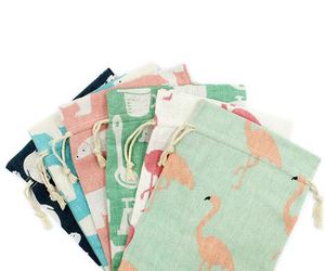 FS Dynertek toptan çevre dostu küçük kese baskı takı özel Logo ile pembe Polyester tuval büzgülü pamuklu çanta - Product Image 5