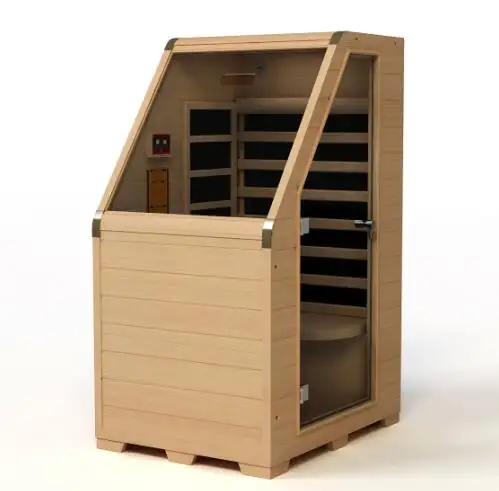 Fornecimento de Fábrica Canadense Hemlock Infravermelho Far Mini Sauna Sala Vapor Seco Home Spa Madeira Sauna Gabinete para 1 Pessoa Sauna Interior