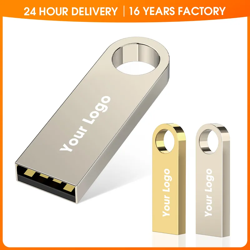 Pen drive USB Super Mini 32GB 16GB 8GB 2.0 Pen drive de metal com memória flash USB personalizado