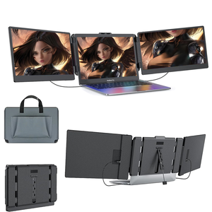 Extensor portátil para computadora portátil Triple 14 \ "FHD 1080P IPS Pantallas Diferentes sistemas Tipo C Triple Monitor System S2 Pantalla Altavoz - Product Image 1