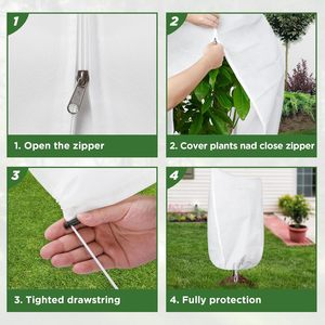 冬の庭の木や花のための巾着とジッパー付きの複数のサイズの凍結防止カバー - Product Image 2