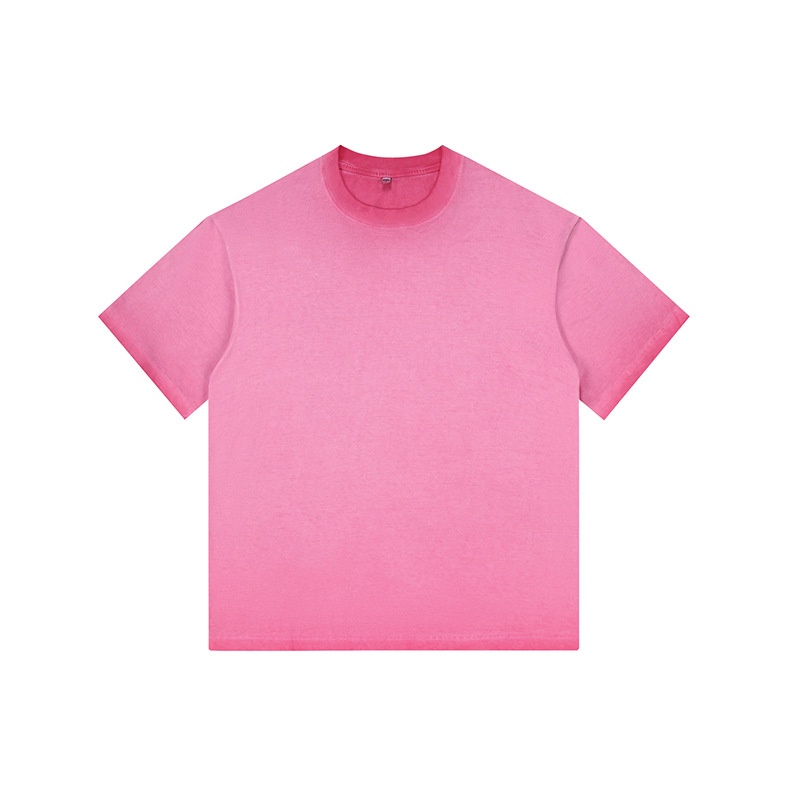 Rose pink short-sleeved shirt - 350G