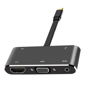 5 in 1 tip C Hub USB C HDTV VGA USB3.0 PD bilgisayar monitörü için 3.5mm ses AV dönüştürücü telefon hoparlör kamera - Product Image 2