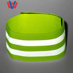 Brazalete elástico ajustable con dos correas para correr de noche, brazalete de seguridad amarillo altamente reflectante, gancho y lazo CE EN 13356 - Product Image 3
