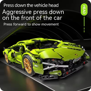 Uzaktan kumanda içinde Cyberpunk lamborghyarış CarBlock oyuncak araba uyumlu 1:14 çocuk hediye spor araba modeli yapı taşı seti - Product Image 2