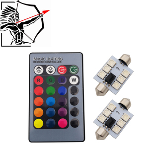 Perfect <strong>LED</strong> 31/36/39/41MM RGB <strong>LED</strong> Festoon Panel <strong>RC</strong> Colorful DC 12V RGB Car Interior License Plate Reading Light - Product Image 2
