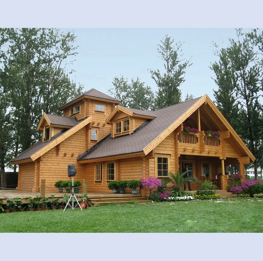 Personalizável, 2 pisos, grande grande casa de madeira pré-fabricada/casa de fazenda/villa /cottage