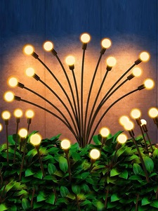 Firefly IP65 güneş bahçe lambası 6/8/10 <span class=keywords><strong>LED</strong></span> RGB tatil parti fireparty dekorasyon için sallanan su geçirmez dekoratif aydınlatma