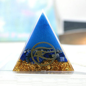 New 6cm mắt của Horus Mô hình tinh thể sỏi kim tự tháp Lapis Lazuli tích cực năng lượng Máy phát điện Fengshui Máy tính để bàn trang trí - Product Image 6