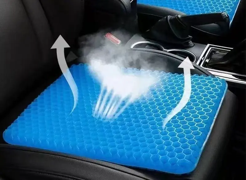Cojín de gel de nido de abeja de gel de huevo de doble grosor al por mayor para silla de oficina de asiento de coche con cubierta antideslizante