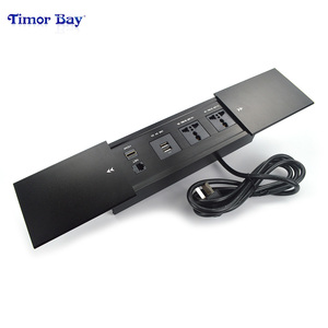 Deslizador de escritorio de alimentación de escritorio Toma DE DATOS USB Toma de corriente eléctrica deslizante oculta Toma de cubierta deslizante - Product Image 2