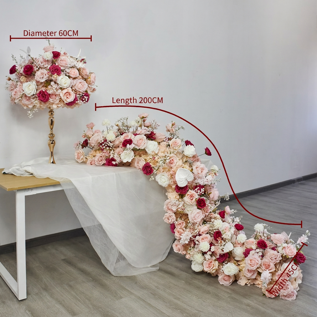 Rosa carne - 200*40cm (sin bola de flores)