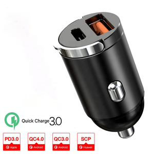 Aluminum Zinc Alloy 100W PD USB Type C Car <strong>Charger</strong> QC 3.0 4.0 Dual Port for Universal Phone Mini Fast Charging Car Adapter - Product Image 1