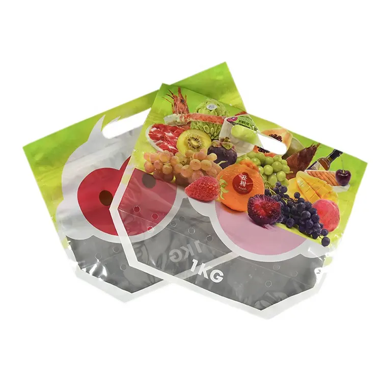 Stampa di lusso fondo Stand Up frutta borsa di ventilazione prodotti ventilati sacchetto per frutta
