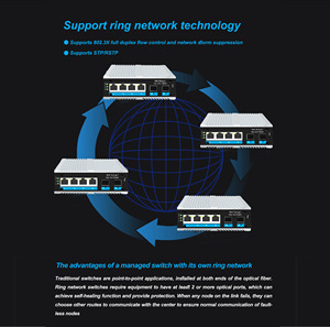 Web 10/100M/1000M Switch di rete per telecamera IP uso industriale 6 porte 4 porte POE 2 porte UPLINK SNMP QoS CCTV Switch
