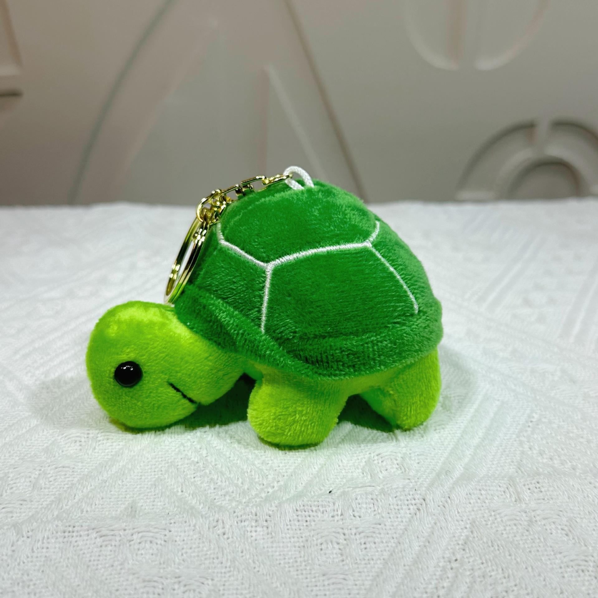 Peluche tortue-boucle dorée couleur unie vert