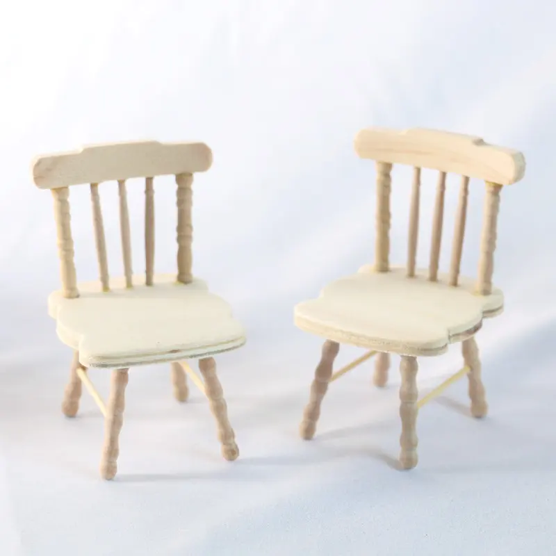 Búp bê bằng gỗ nhà ghế mô hình đồ nội thất phụ kiện miniaure cho bức ảnh Prop Dollhouse đồ chơi