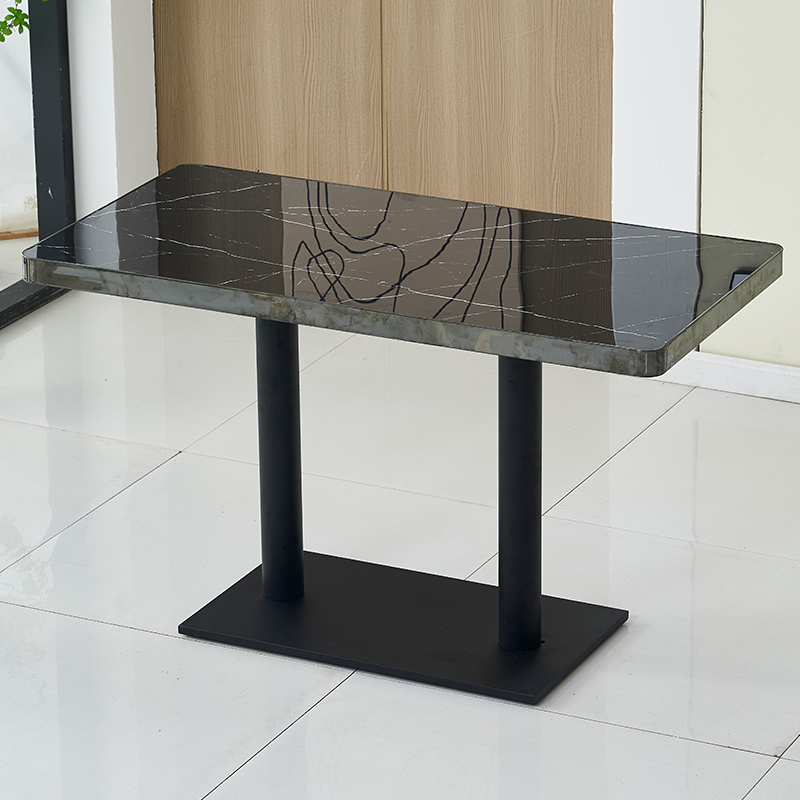 Gold-plated black long table 120*60