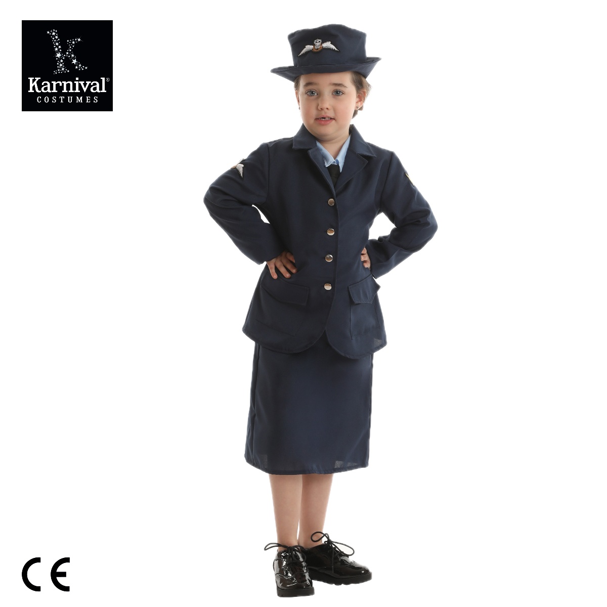 Fille 83314-Veste, cousue en insert de chemise, cravate, jupe, chapeau.