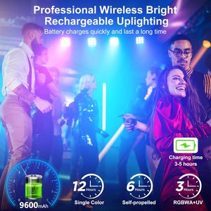 Luz Par inalámbrica recargable 6X18W RGBWA + UV con batería Uplights DMX512/APP/Control remoto luces de escenario activadas por sonido - Product Image 2