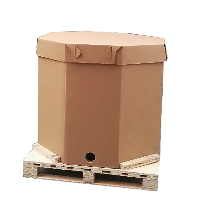 Achthoekige Gegolfd Papier Doos Voor Poeder, Gevouwen Zware Kartonnen Container Vierkante Bak