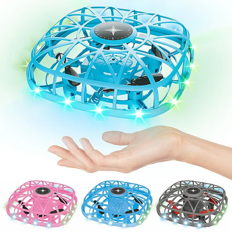 Indoor Outdoor UFO Flying Ball Hand Operated Drone Led Lights Mini Motion Sensing Drone For Kids Boys Girls Gifts