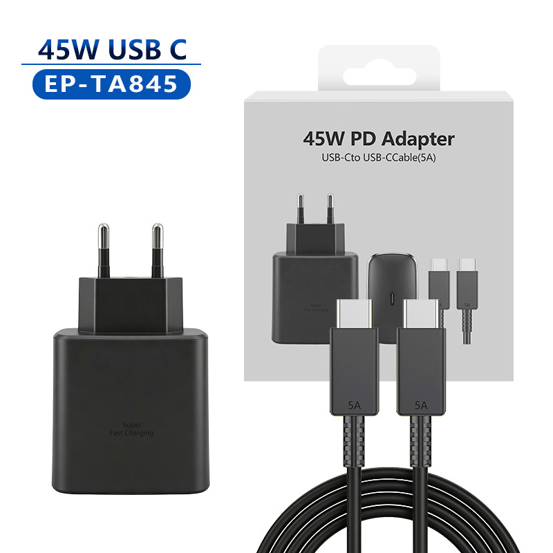 Black(45w fast charge plug + 5A cable with box)