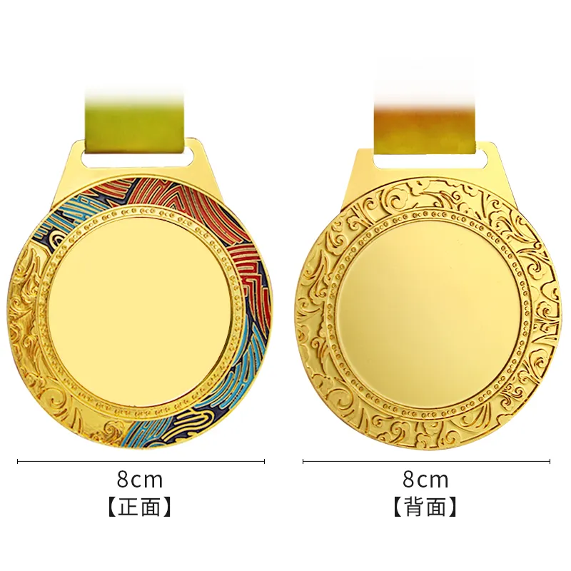 Vendita calda in bianco metallo oro argento bronzo medaglie sportive personalizzate in lega di zinco medaglia con nastro