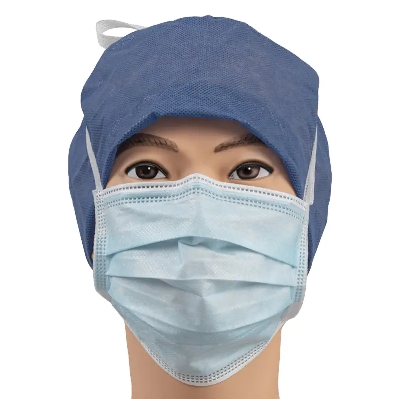 Mascarilla quirúrgica desechable de 3 capas, máscara médica con correas para la cabeza, uso diario, Hospital, Dental, nivel ASTM, tipo IIR