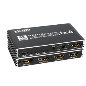 Divisor 8K HDMI de 4 puertos, 1 entrada y 4 salidas, duplicador de divisor de vídeo HDMI2.1 con HDCP2.3 para pantalla de 4 monitores, compatibilidad con Xbox PS4 - Product Image 1