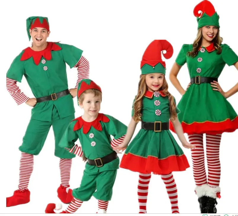 Green Elf Girls Christmas Costume Festival Santa for Girls New Year Kids roupas infantis Fancy Dress Xmas Party Adult roupas