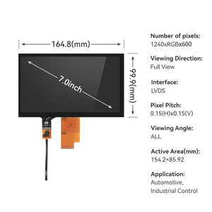 7,0-Zoll-LVDS-Schnittstelle TFT-LCD-Anzeige modul mit 1024*600 Auflösung Touchscreen Produkt kategorie LCD-Module - Product Image 3