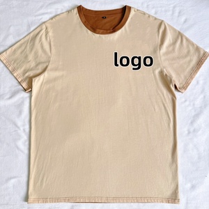 夏季230克厚重纯棉短袖男式t恤，圆领宽松纯色基层 - Product Image 1