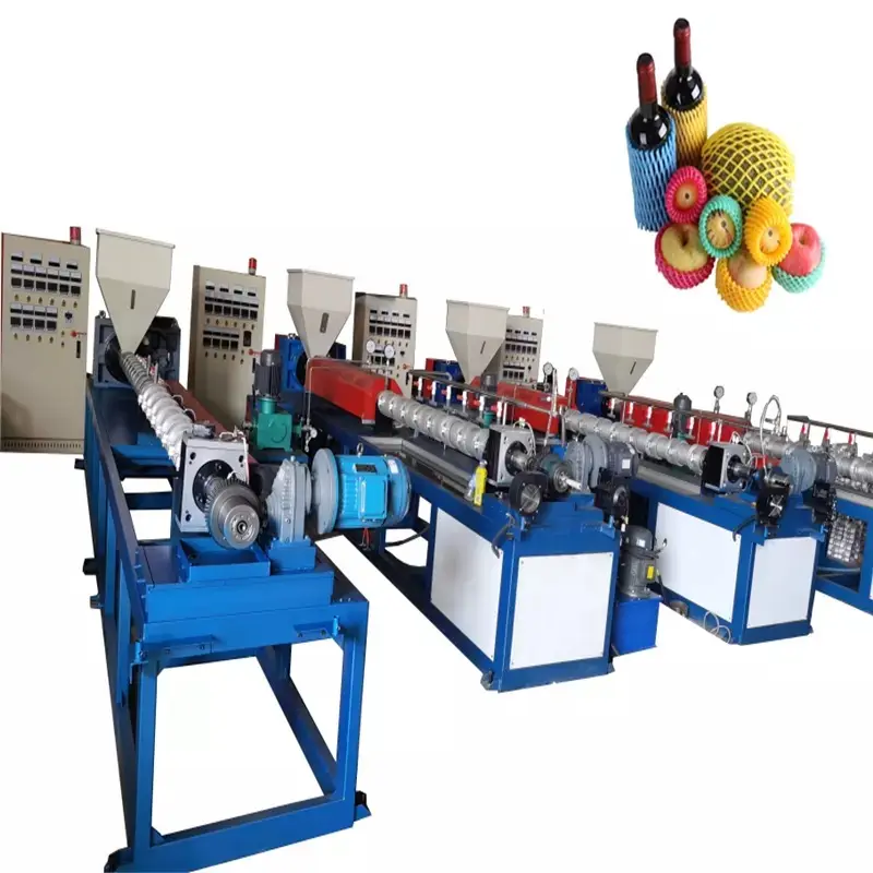 Estrusore automatico della copertura della maglia della rete della schiuma di EPE della frutta della schiuma di epe del PE del macchinario di fabbricazione di plastica