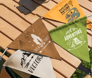 Banderas de banderines personalizadas coloridas, lienzo colgante, Bandera de cuerda triangular, banderines para acampar, banderines, decoración de fiesta, banderines - Product Image 6