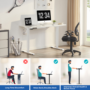 Nhà cung cấp động cơ đôi cơ giới trắng làm việc máy tính xách tay chơi game Bảng Chiều cao có thể điều chỉnh điện đứng bàn - Product Image 4