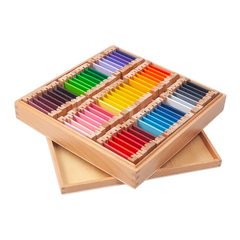 Hộp Đựng Bảng Màu Học Tập Vật Liệu Cảm Biến Montessori 1/2/3 Viên Màu Gỗ Quà Tặng Đồ Chơi Trẻ Em Tập Luyện Mầm Non