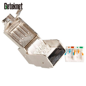 GETEKnet cat 6a rj45梯形插孔，用于接线板rj45梯形插孔分配rj45模块化插孔 - Product Image 1