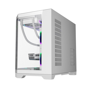 Hochwertiger Schwarz-Weiß-Mid-Tower-Gaming-PC-Desktop-Computer Beliebtes ATX-Gehäuse mit MicroATX-Formfaktor