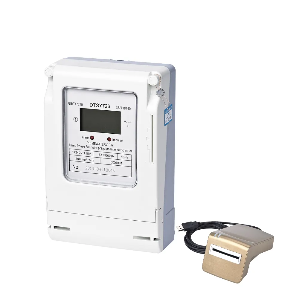 Lcd-Display Prepaid Driefasige Slimme Elektrische Energiemeter Met IEC62053-21