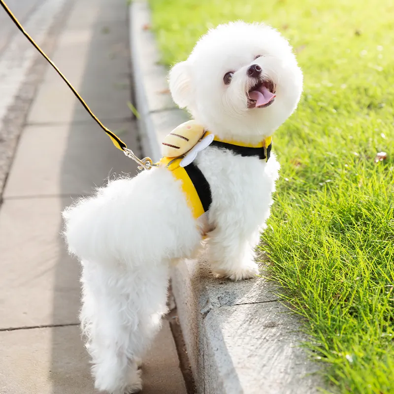 Disfraz de abeja de Halloween Arnés de perro suave ajustable portátil con estampado personalizado ecológico de alta calidad para mascotas