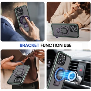 Lüks dokulu ince iPhone için kılıf 15 Pro Max döner halka tutucu Metal çerçeve cep telefonu çanta ile koruyucu kabuk - Product Image 4