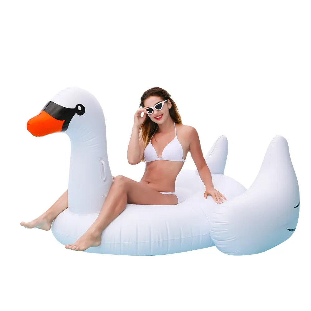 Preço barato da fábrica personalizado cisne água piscina flutuante ilha brinquedo inflável