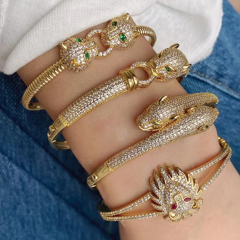 2023 Fashion 18K Gold Plated Brass Bracelets & Bangles Jewelry